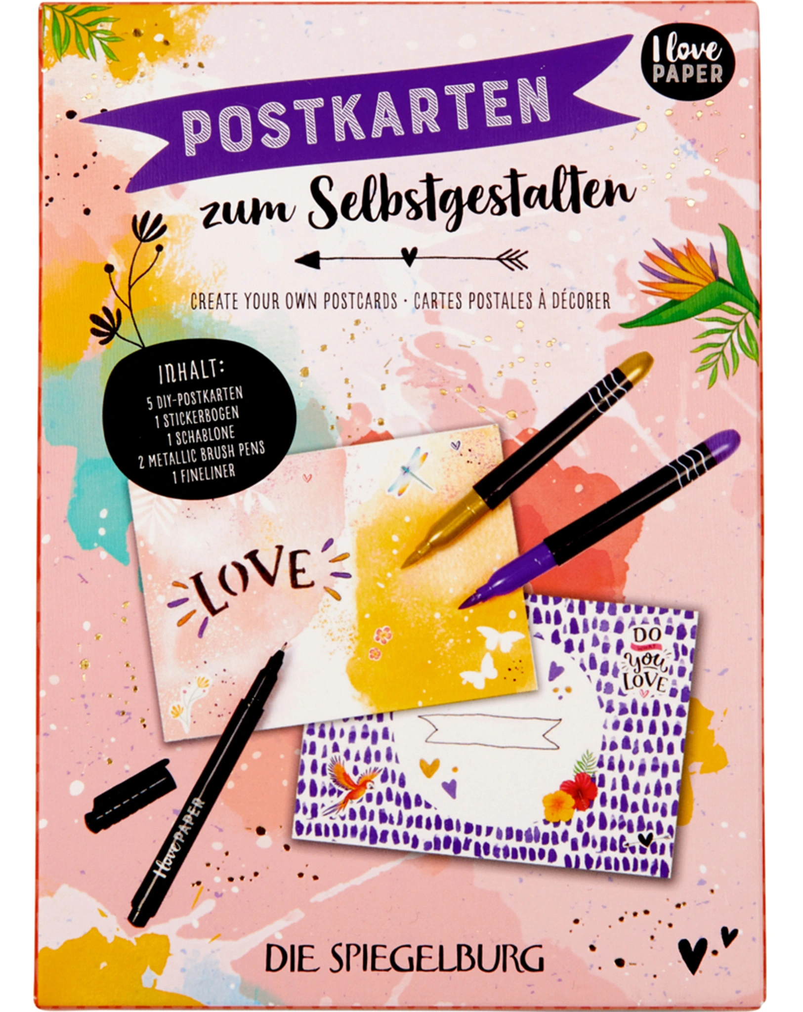 Postkarten-Bastel-Set I LOVE PAPER