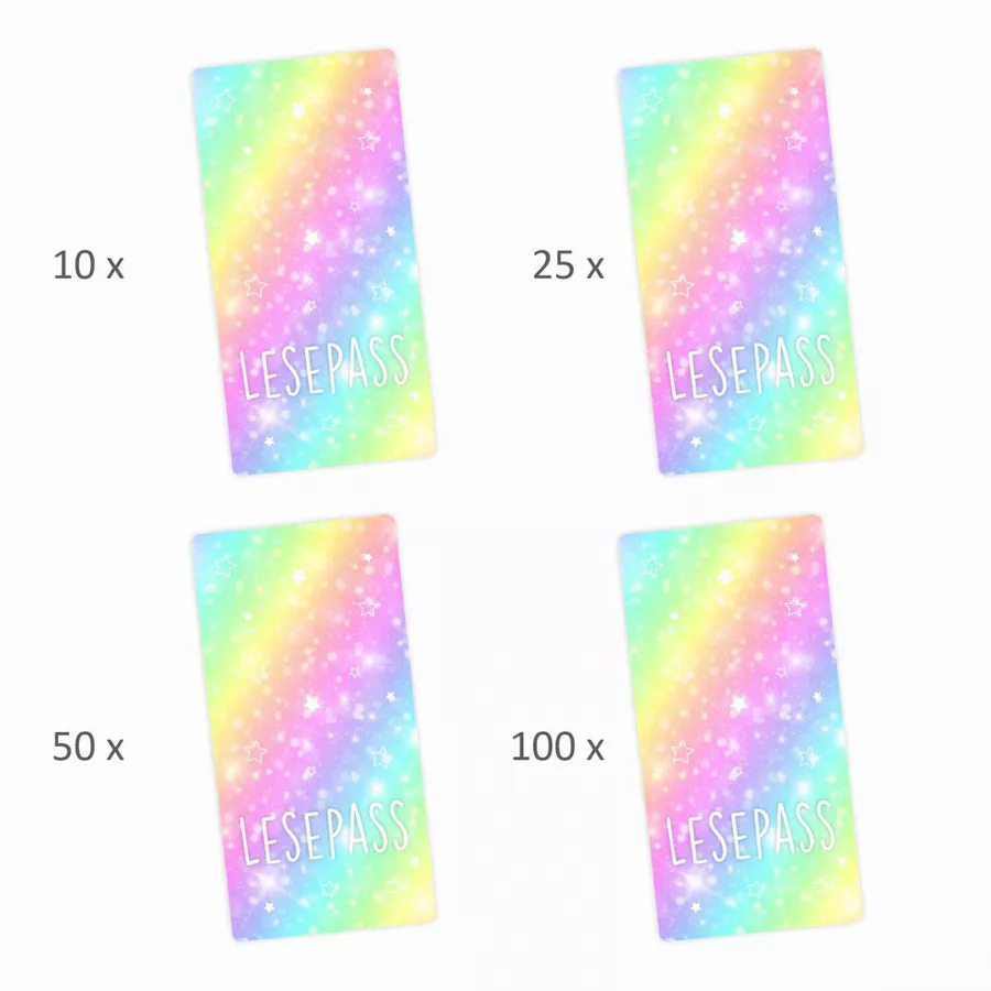 Nikima Lesepass Regenbogen Lesezeichen zum lesen üben Grundschule 10-100 Stück 50 Stück