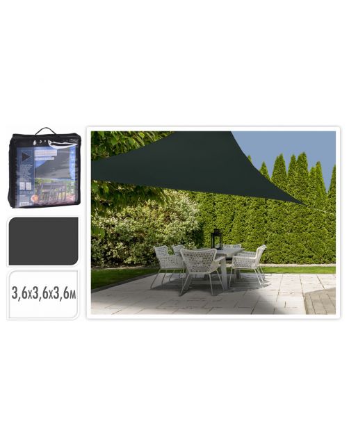 Homestyle Schaduwdoek Rechthoek - Tuinmeubelen - 3.6x3.6x3.6 cm Grijs