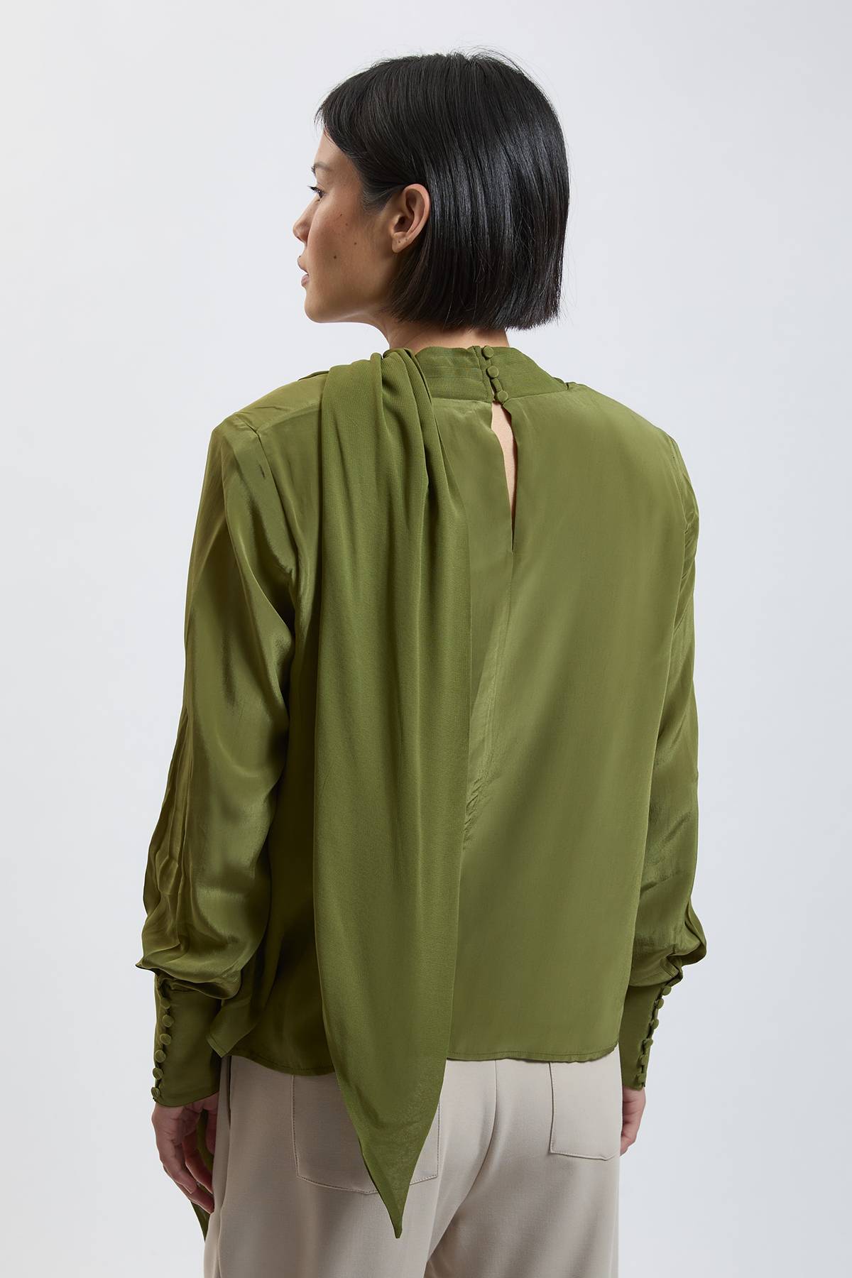 KarenMillen Haut En Viscose À Détail Foulard Petite