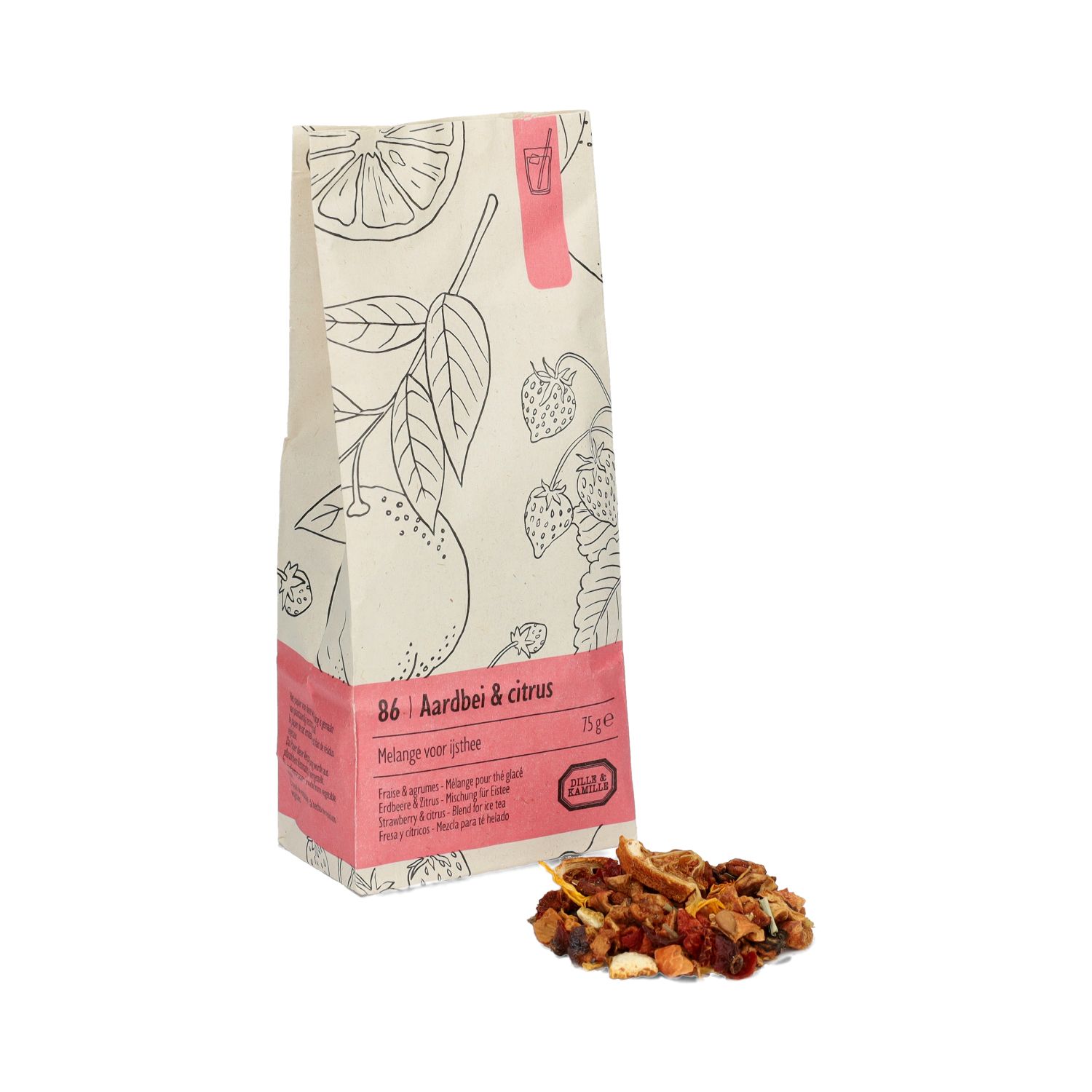 Aardbei & citrus, Melange voor ijsthee, 75 g