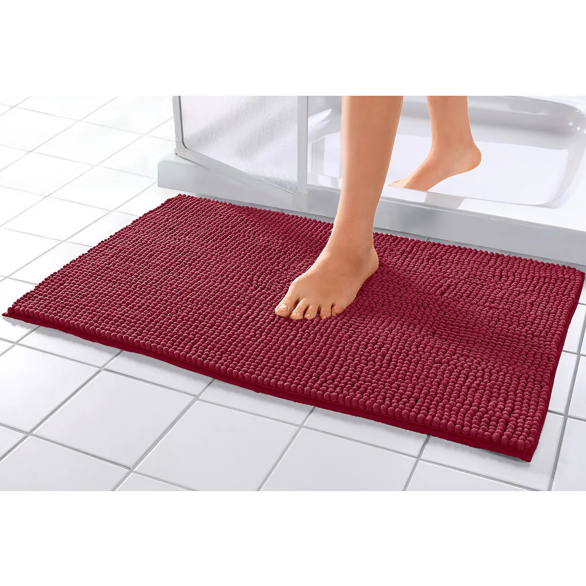 viva domo - Super-Soft-Badematte, 80x50 cm - bordeaux