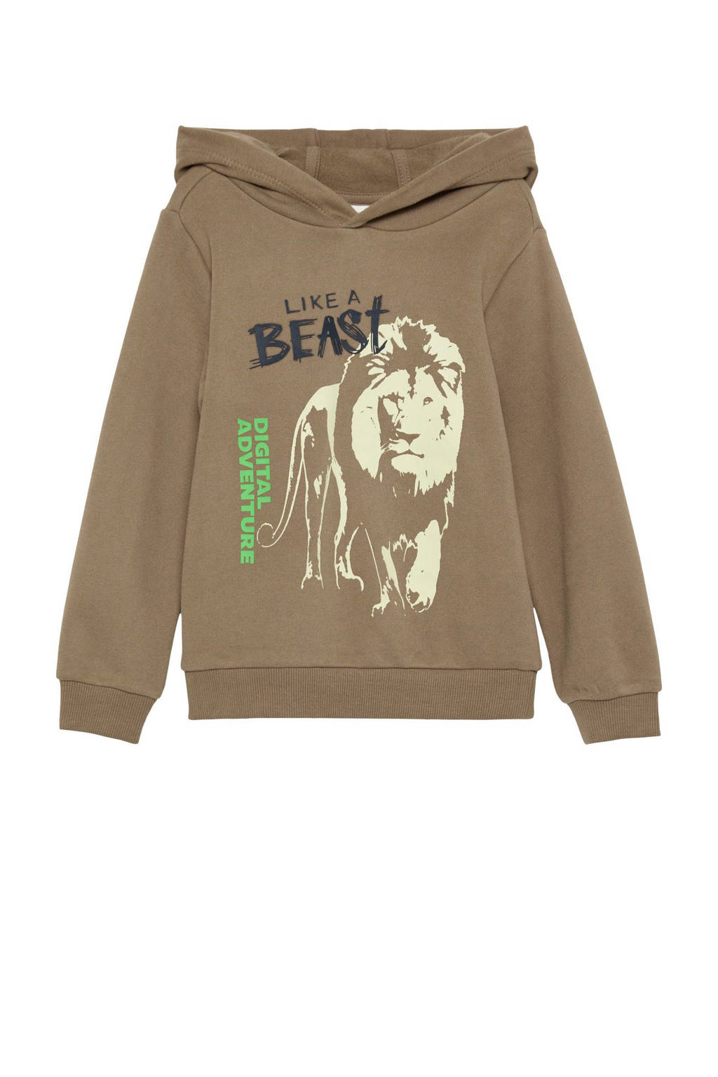 s.Oliver sweater met printopdruk bruin