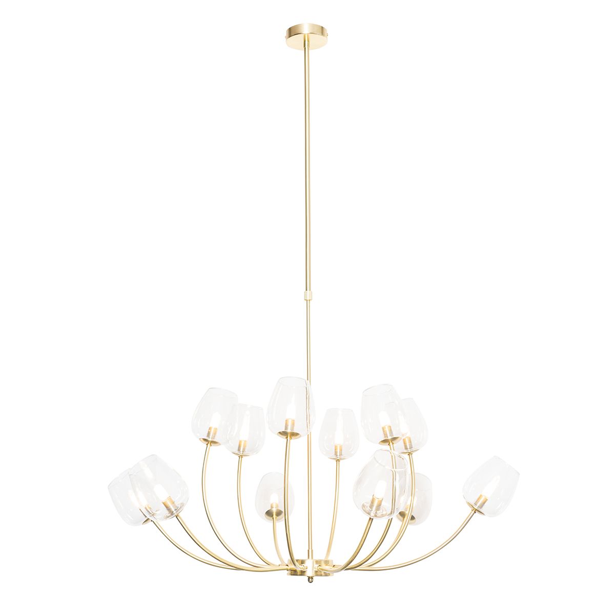 Klassieke hanglamp goud met glas 12-lichts - Elien