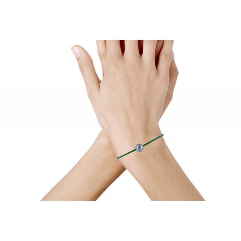 Bracelet La Perle de Culture Noire des Poulettes - Classics - Vert
