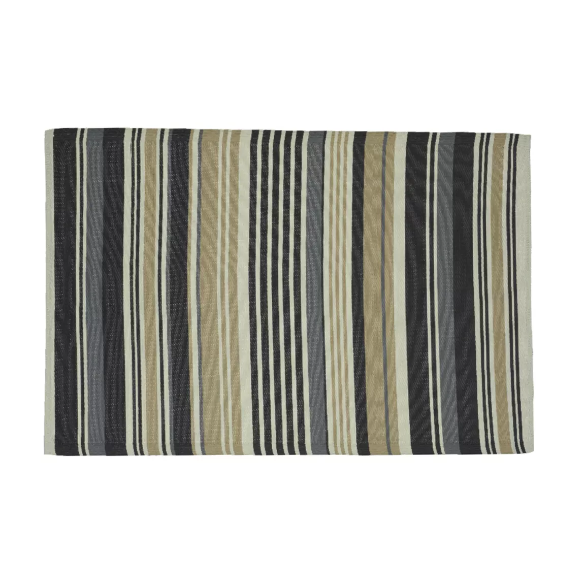 Tapis d'extérieur rectangulaire (180 x 120 cm) rayures Madrid - Gris