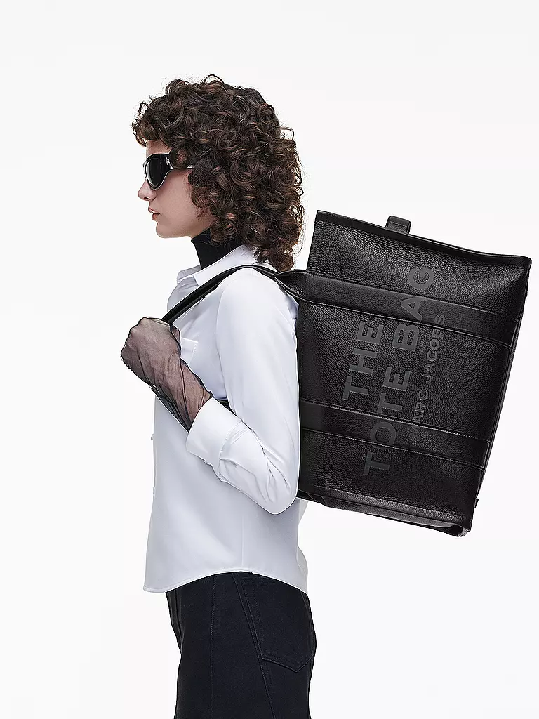 MARC JACOBS Ledertasche - Tote Bag THE LARGE TOTE schwarz