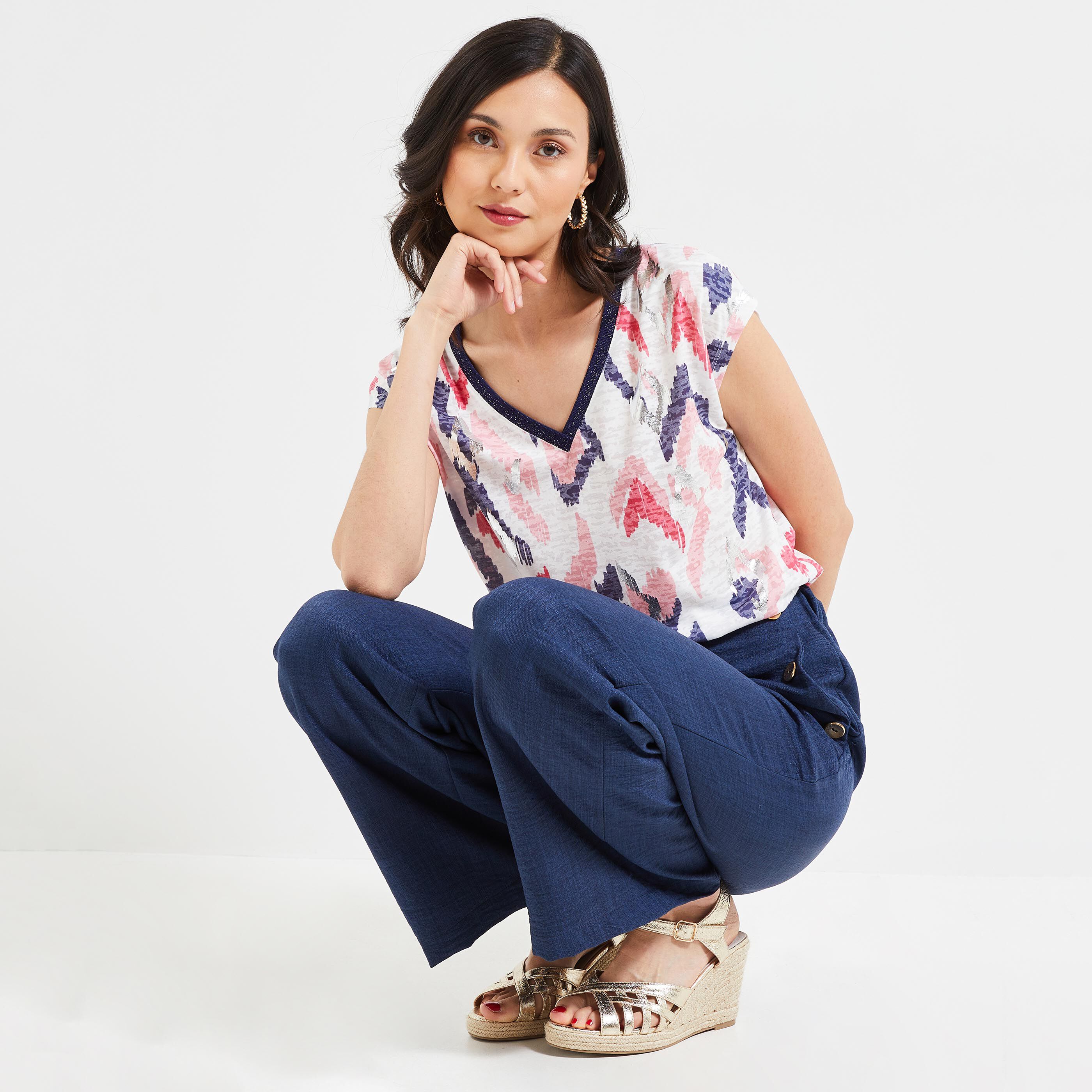 Tshirt imprimé femme - BLANC CASSE
