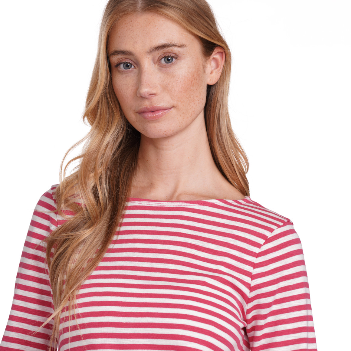 Jonas Nielsen Damen Langarmshirt im Streifen-Look pink / weiss