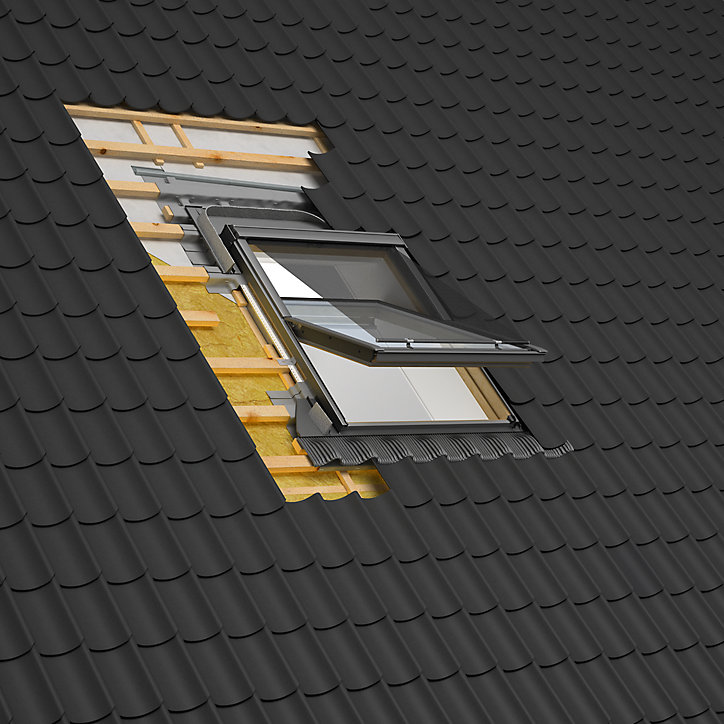 Raccord fenêtre de toit simple sur tuiles Velux EDW UK04 rouge