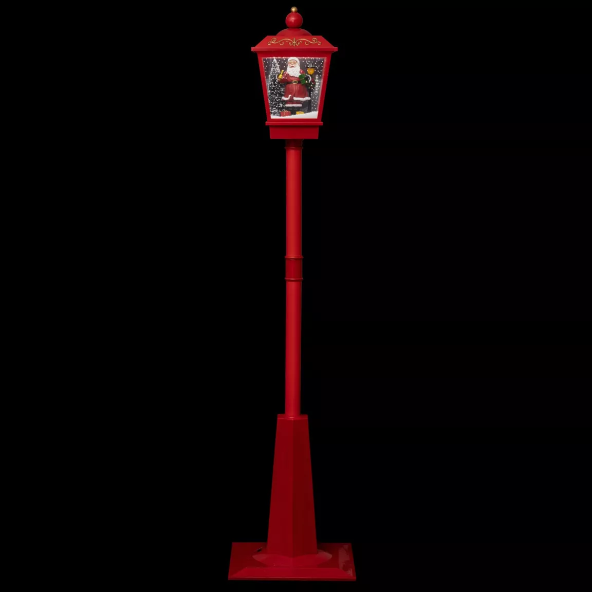 Lampadaire de Noël illuminé (H180 cm) Père Noël Rouge