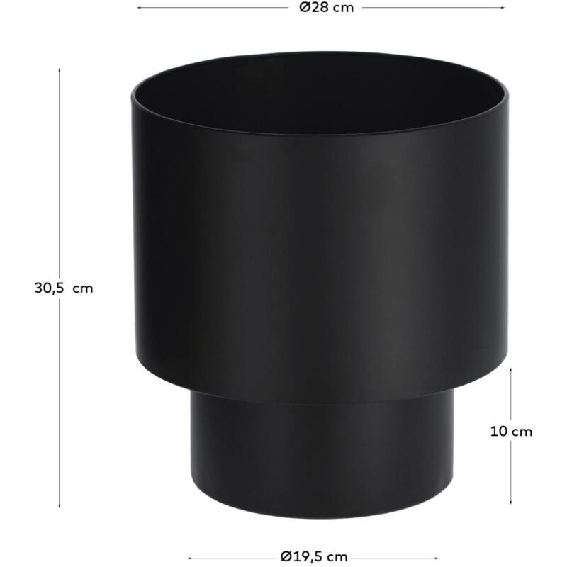 Cache-pot rond Mash métal noir Ø 28 cm
