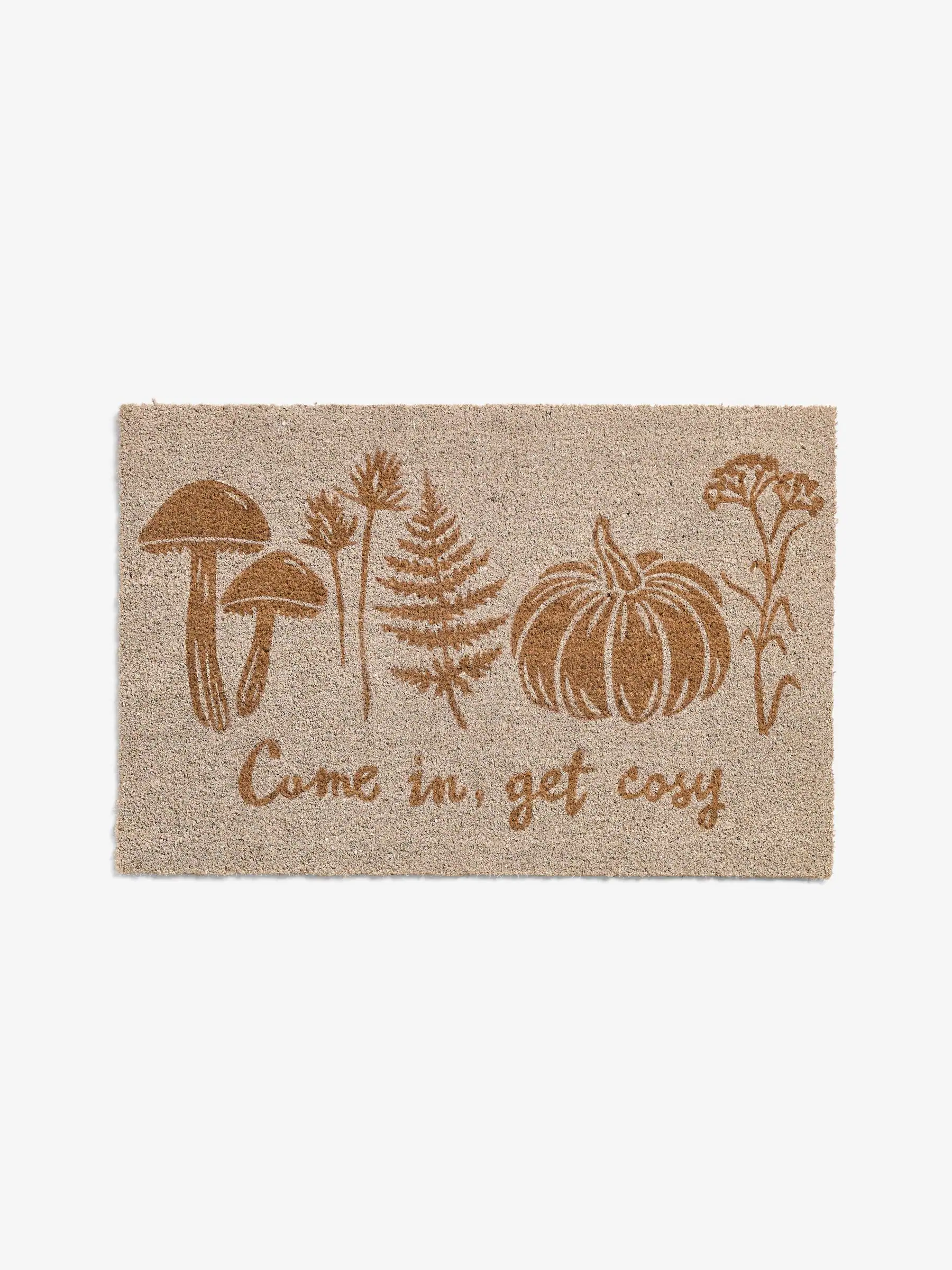 Autumnal Get Cosy deurmat met slogan van kokosvezel