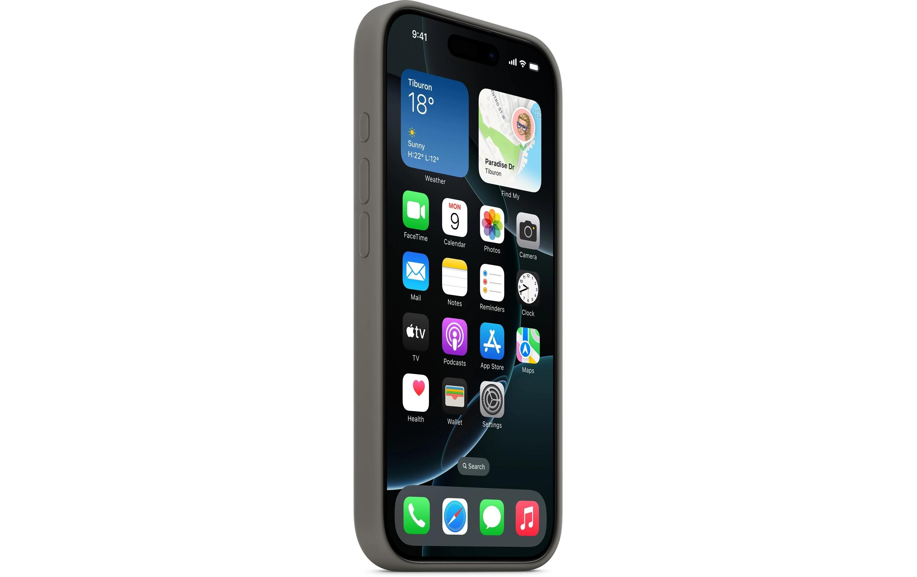 Silicone Case mit MagSafe iPhone 16 Pro SteingrauSilikon-Backcover mit «MagSafe» für das Apple iPhone 16 Pro