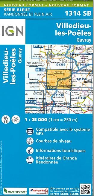 IGN - 1314 SB VILLEDIEU LES POELES 1 25 000