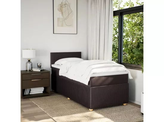 Sommier à lattes de lit avec matelas Marron foncé 90x190 cm