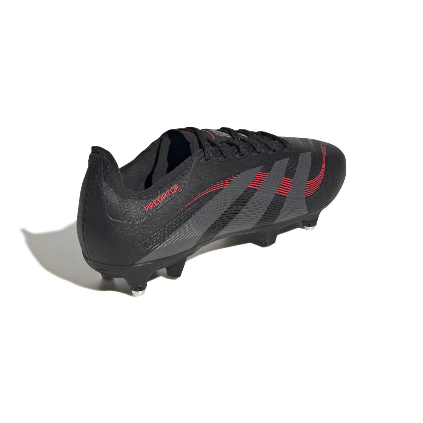 Adidas Predator League IJzeren-Nop Voetbalschoenen (SG) Zwart Grijs Rood