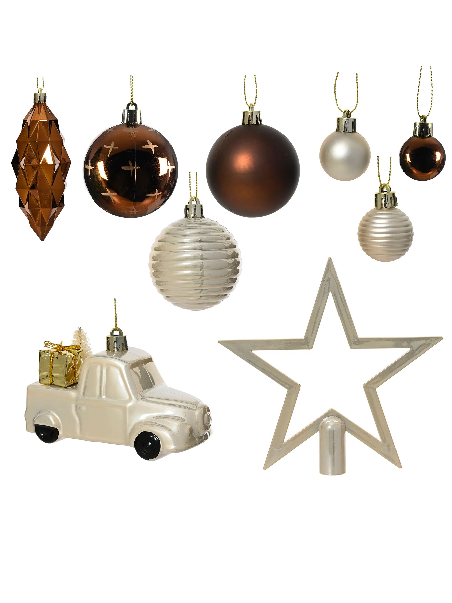 Decoris 67 Pieces onbreekbare Kerstmisboomversieringen en Kerstmisballen