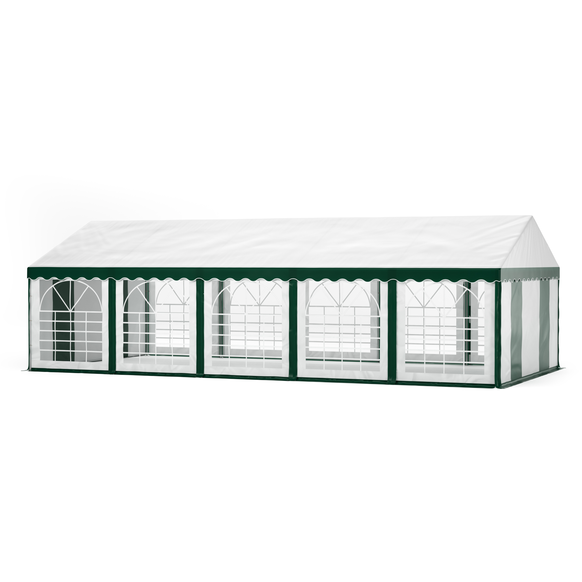 Profi PVC Partyzelt 5 x 10 m grün/weiss