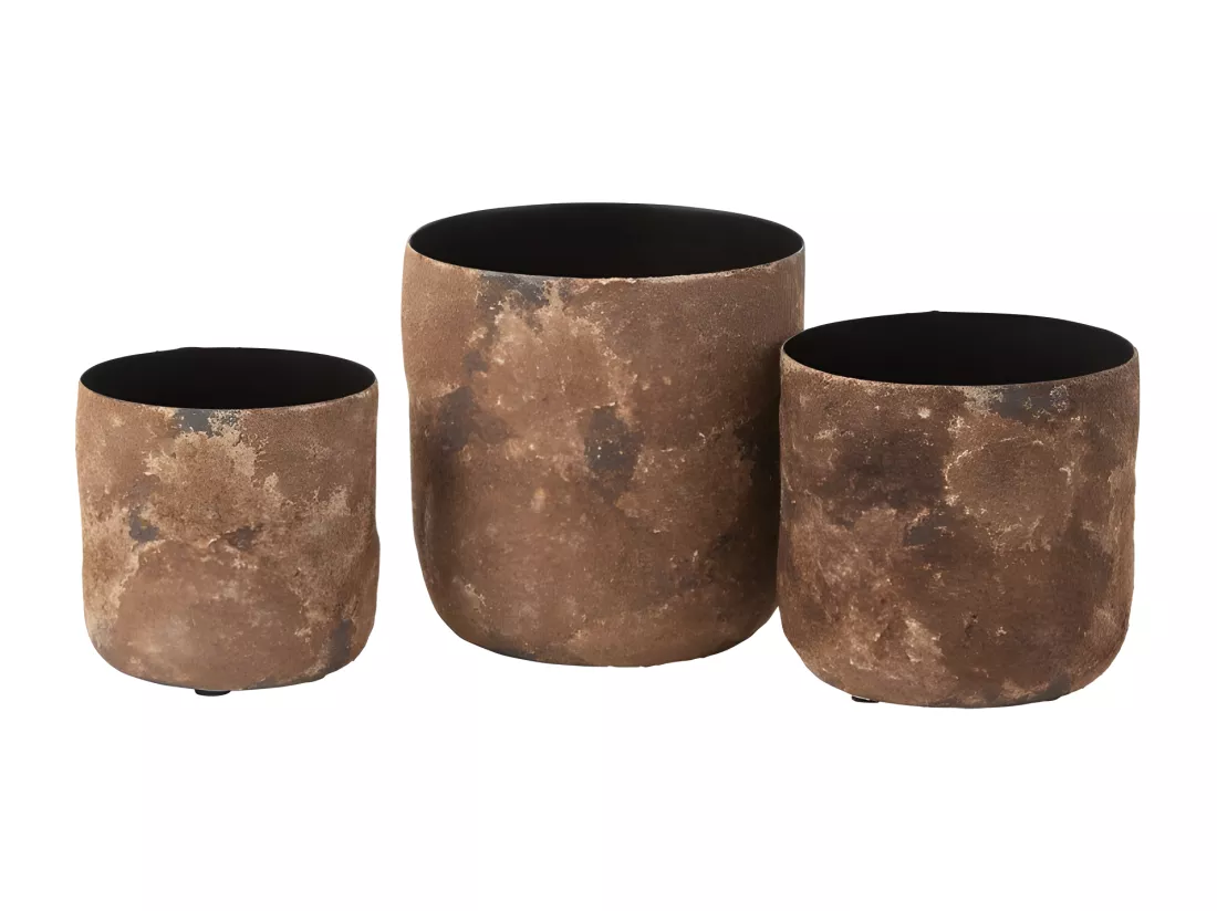 Lot de 3 Cache-Pots en Métal 