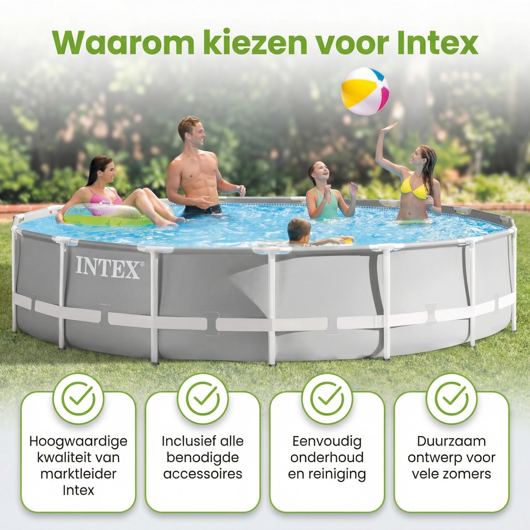 Intex prism frame 457x107cm zwembad – 6-delig