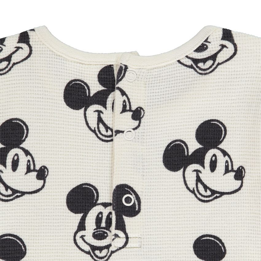 Set pyjama 2 pièces en nid d'abeille Mickey Disney pour bébé garçon - Ecru