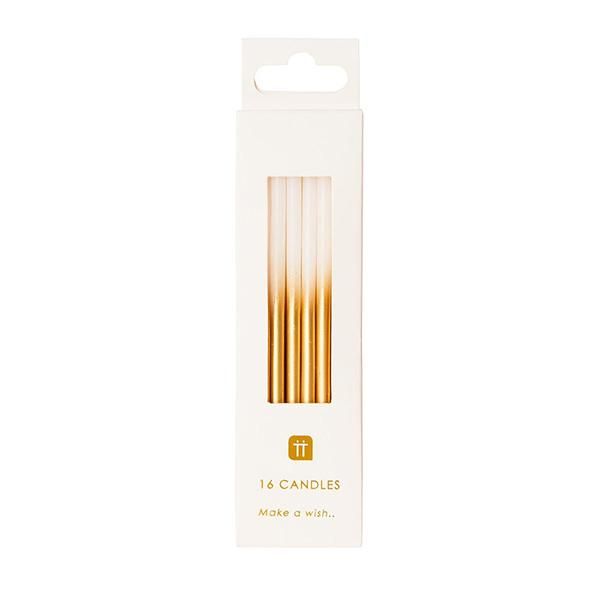 Talking Tables Pack Velas 10cm Branco e Dourado - 170129922