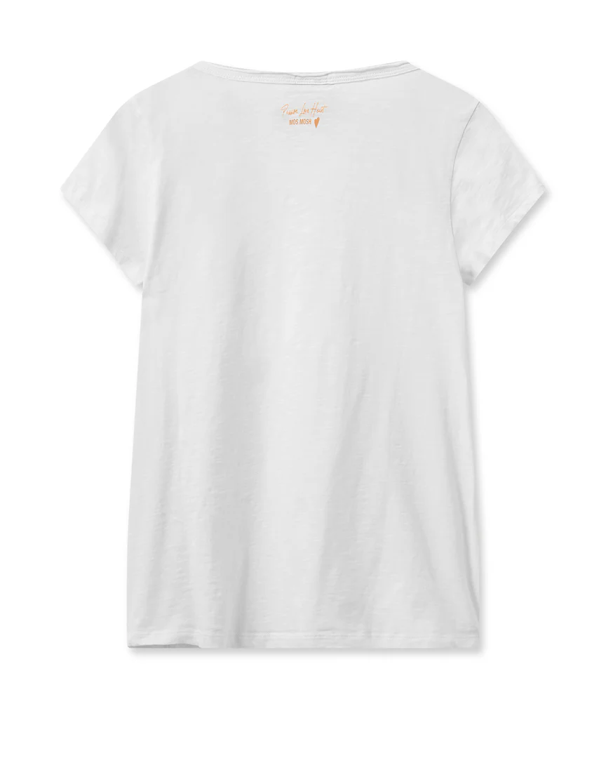 Mos Mosh  Tulli V-SS Basic t-shirt - hvid