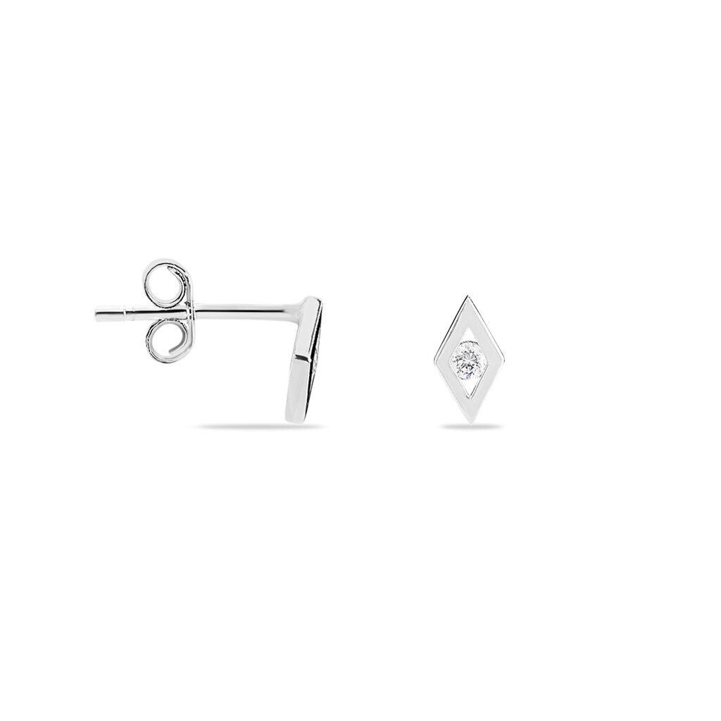 Boucles D'oreilles Puces Eirena Or Blanc Diamant