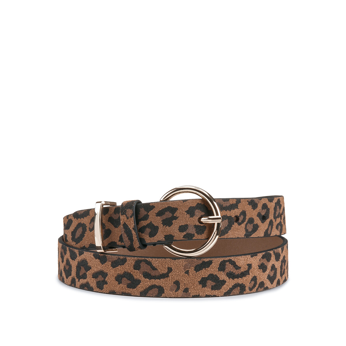 COLEÇÕES LA REDOUTE<br>Cinto de couro com estampa de leopardo
