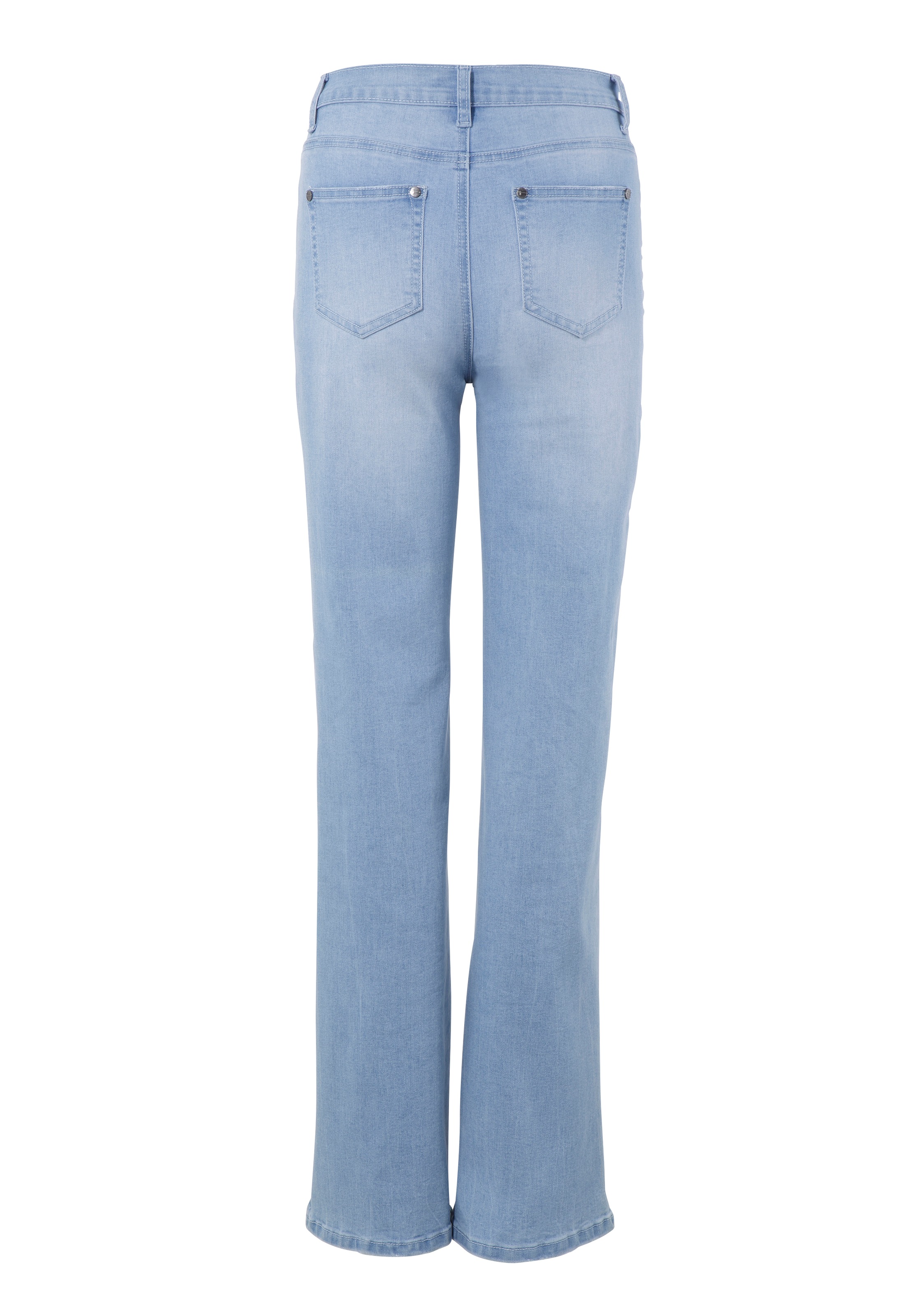Tamaris Weite Jeans , figurbetonte Passform,  mit Eingrifftaschen,  hohe Leibhöhe