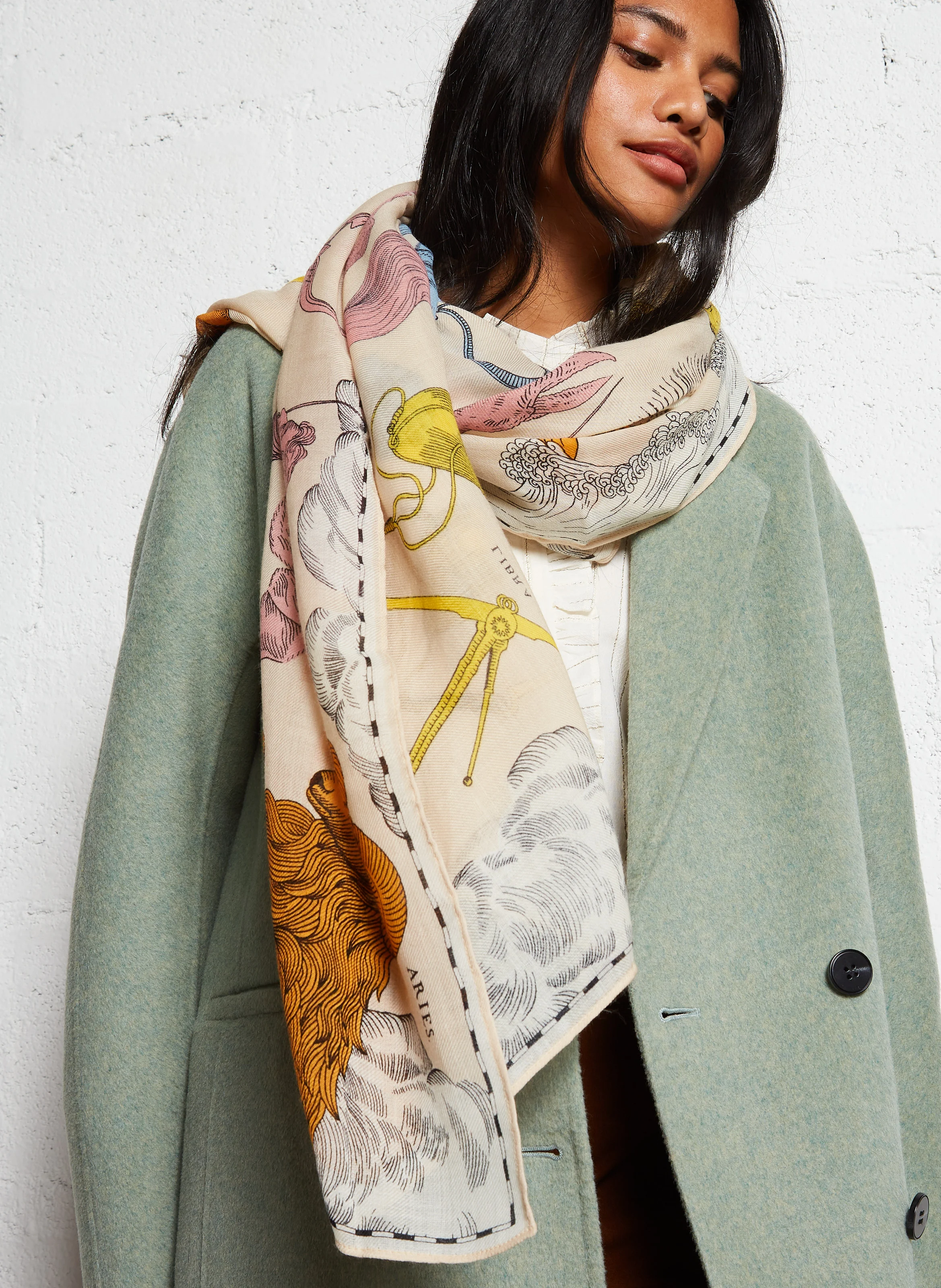 WOOL ASTROLOGIE - Foulard en laine imprimé | Multicolore
