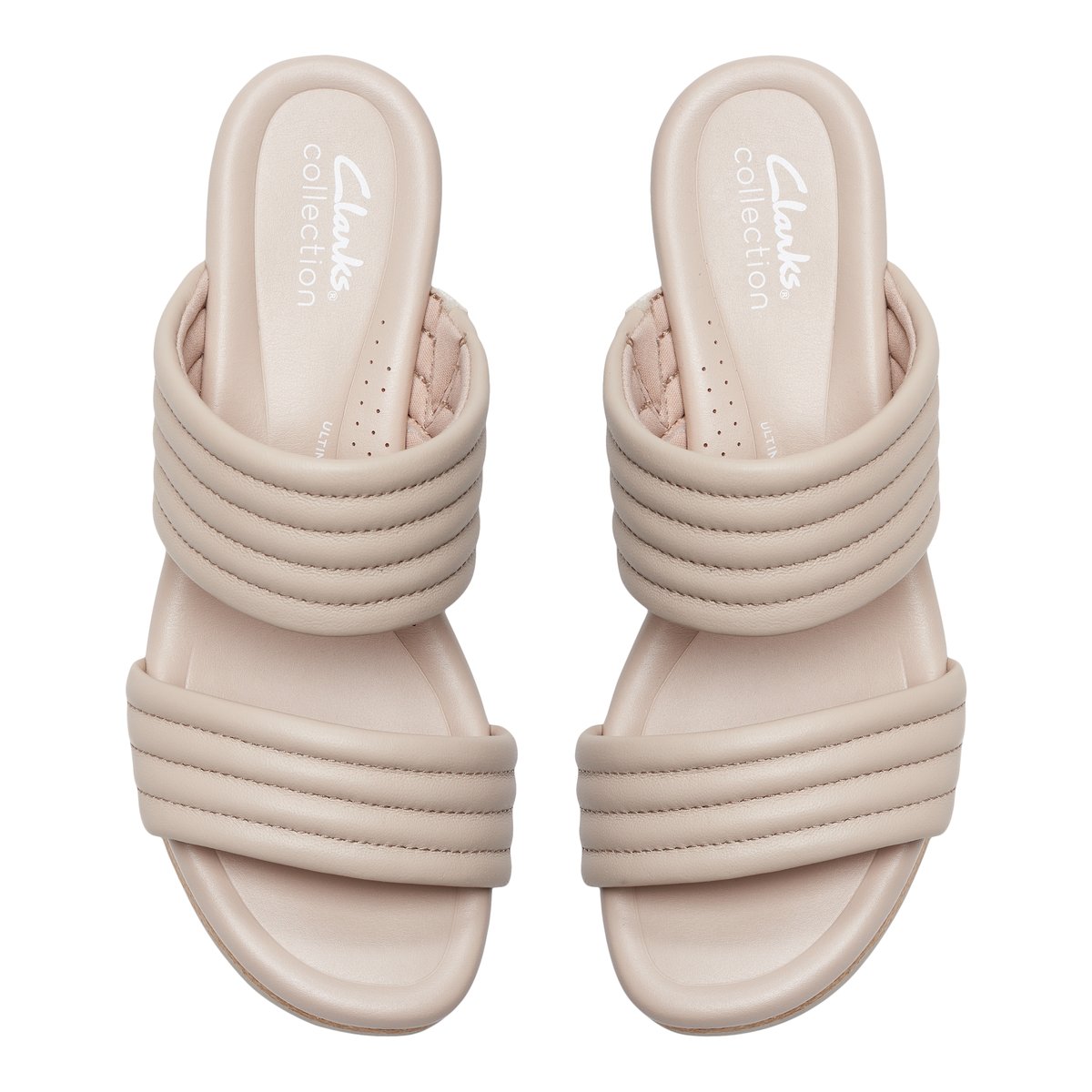 CLARKS-Chelseah_pth-Sandales à glissière à double bride - Talon compensé - Beige