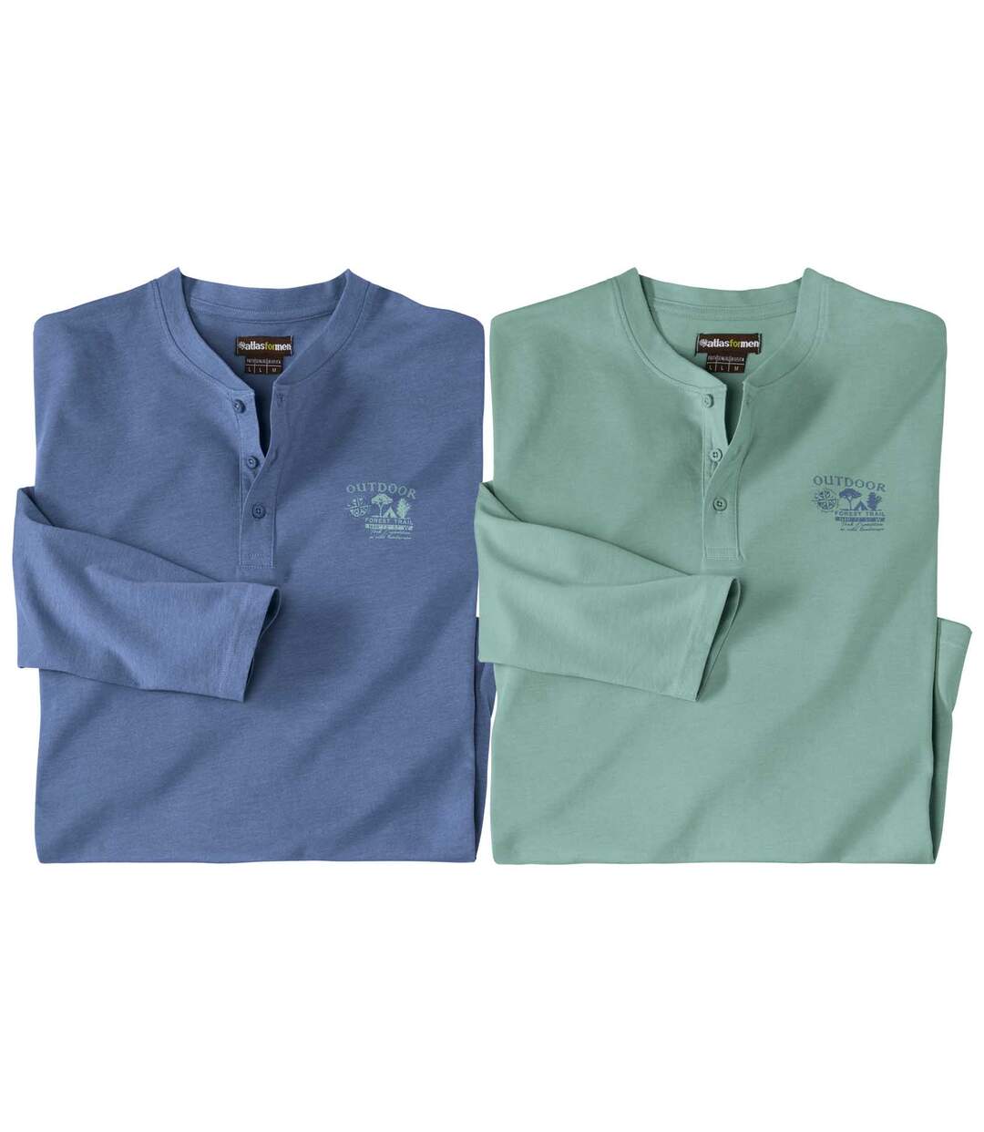Lot de 2 Tee-Shirts Col Tunisien Unis