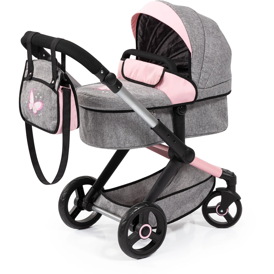 bayer Design Kombi-Puppenwagen Xeo GrauRosa