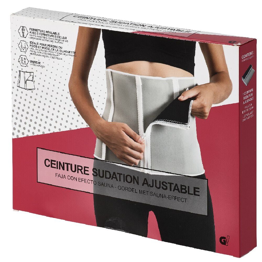 Ceinture de sudation ajustable fitness noir et grise