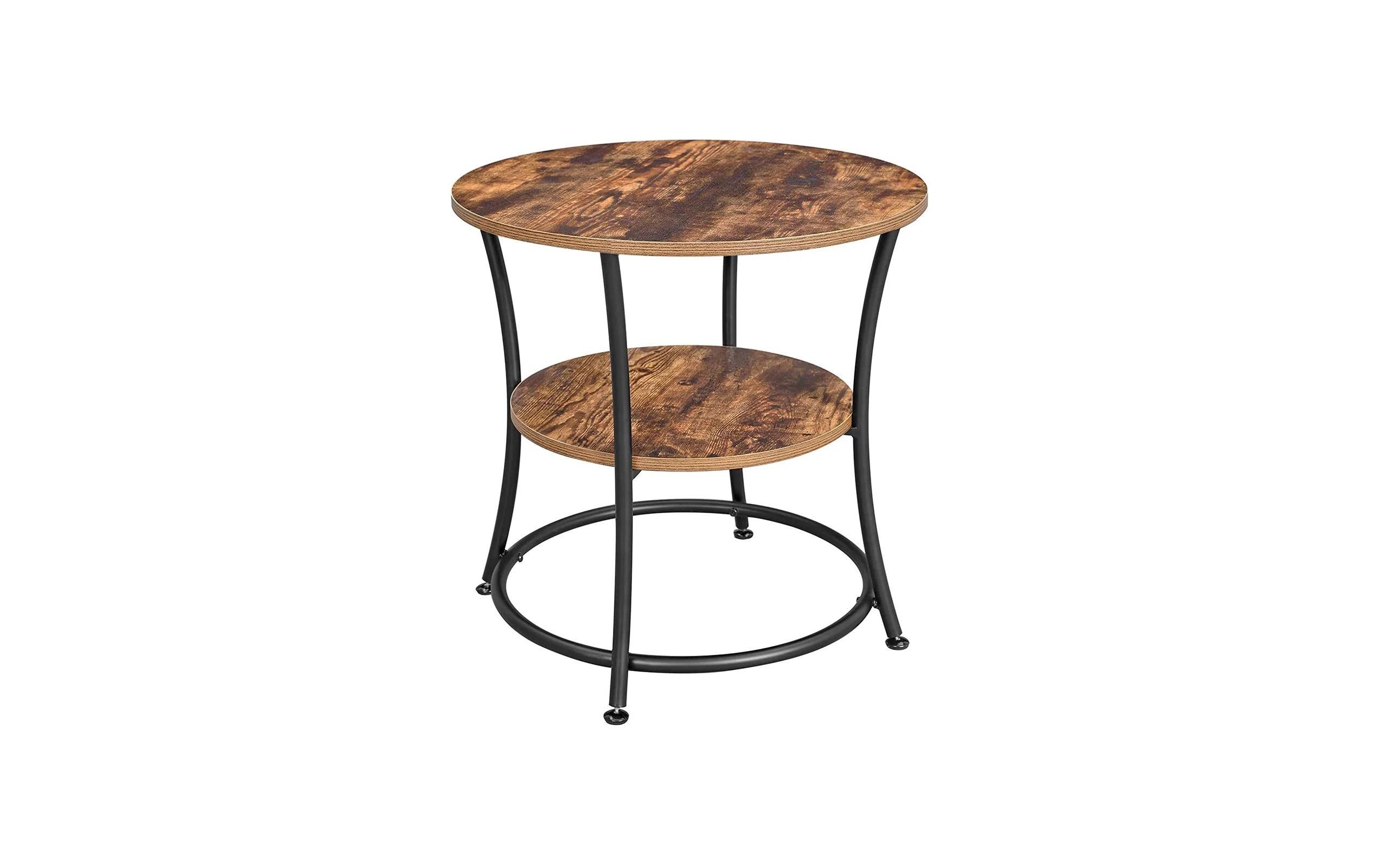 Couchtisch rund 50 x 50 cm, Braun/SchwarzSofatisch