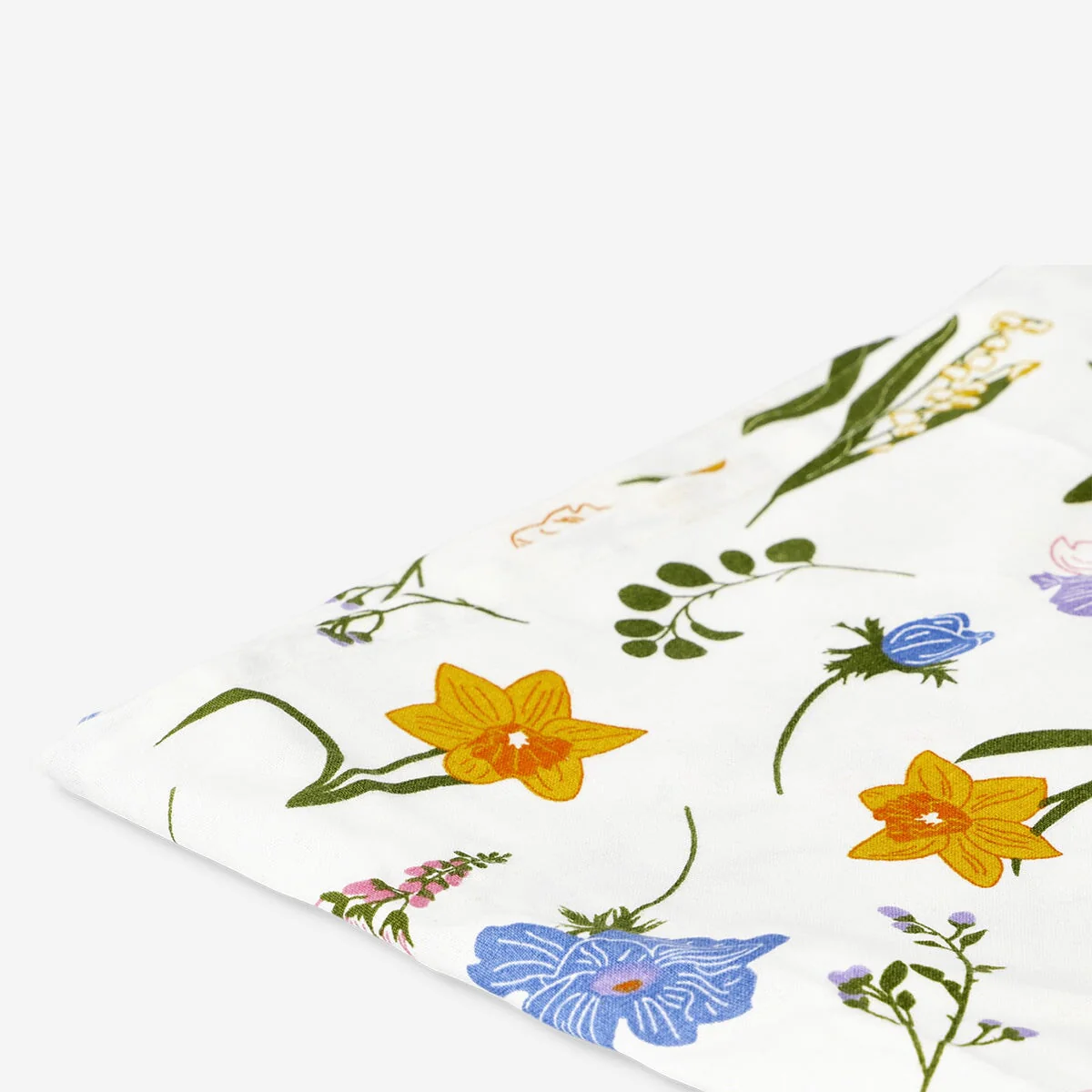 Bomuld dug med blomsterprint - 140x220 cm
