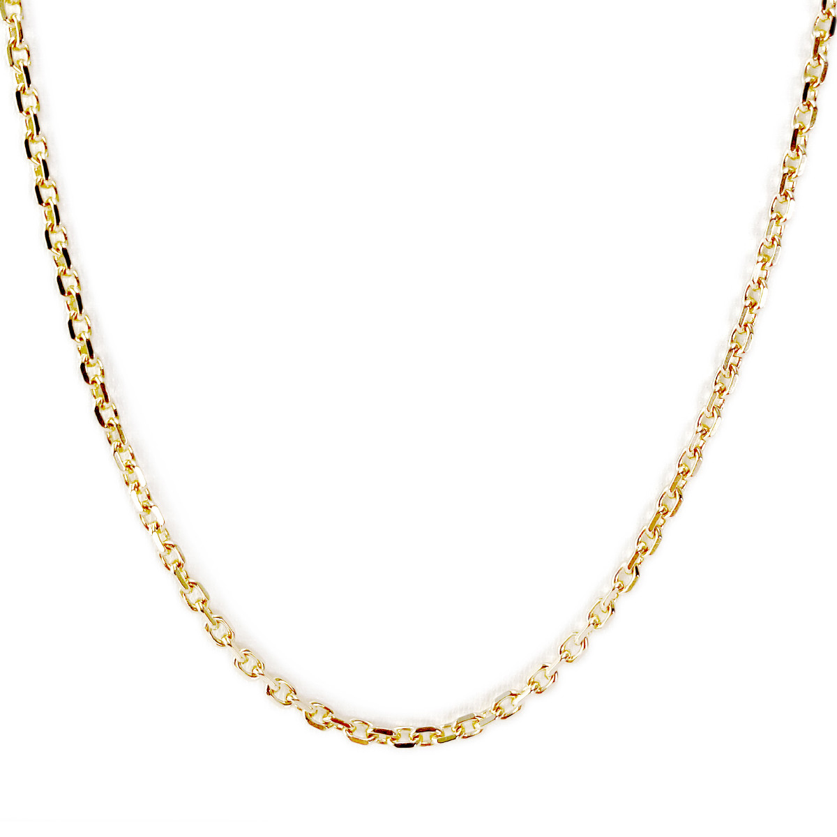 Collier d'occasion or 750 jaune maille forçat 67 cm