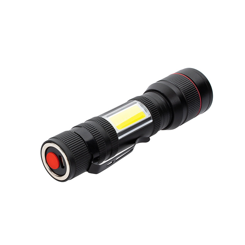 (2er Set) 800LM LED Aluminium USB Mini Taschenlampen - Schwarz