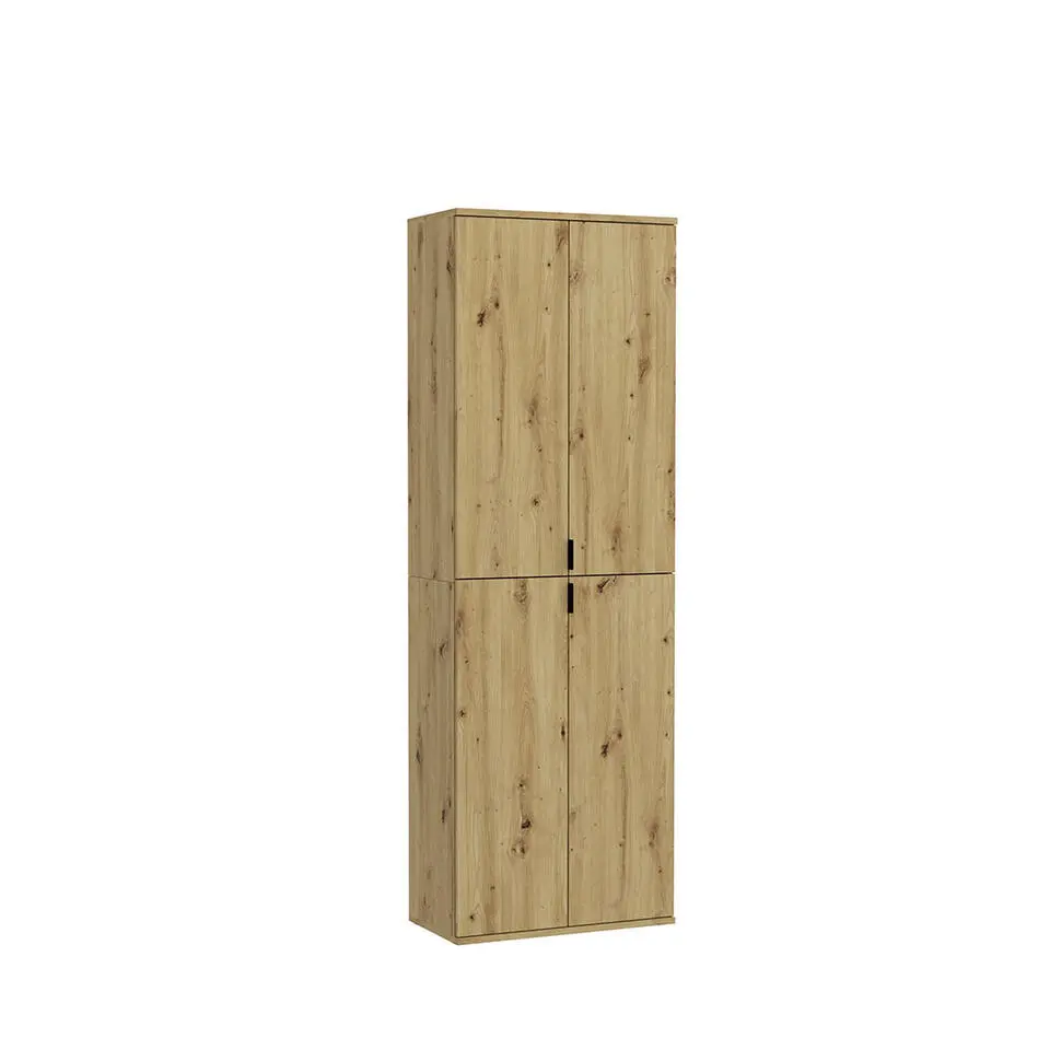 Hioshop ProjektX kledingkast 4 deuren eiken decor