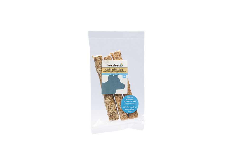 Beeztees Roodbaarshuid - Hondensnack - 75 Gram - vis