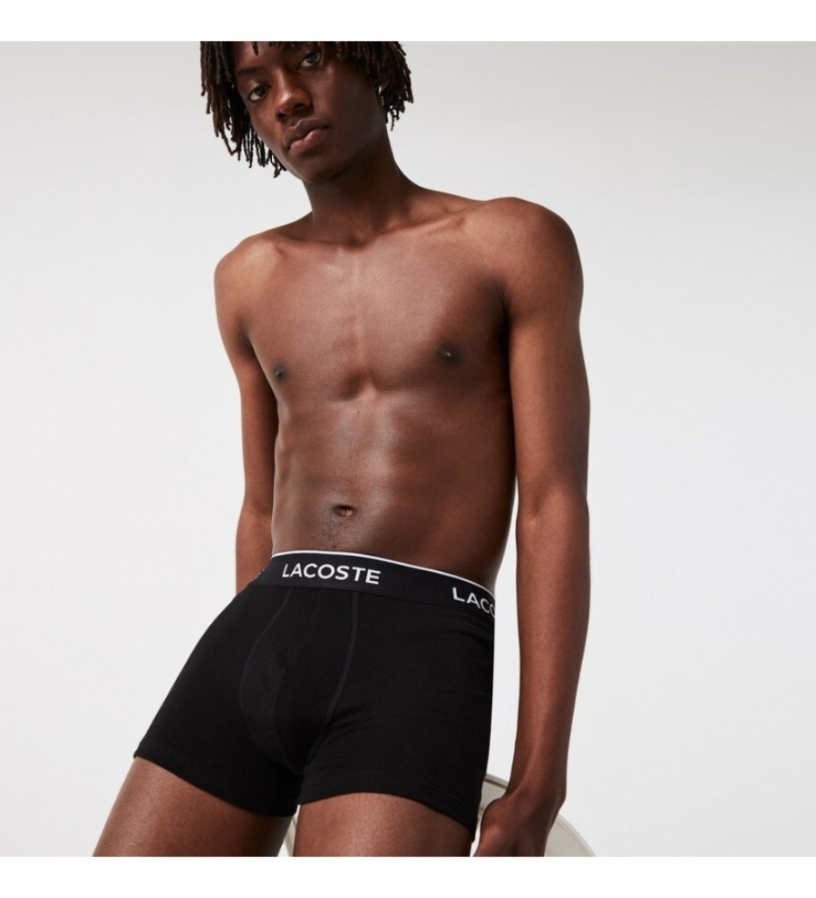 Conjunto de 3 cuecas boxer Lacoste 5H3389 pretas