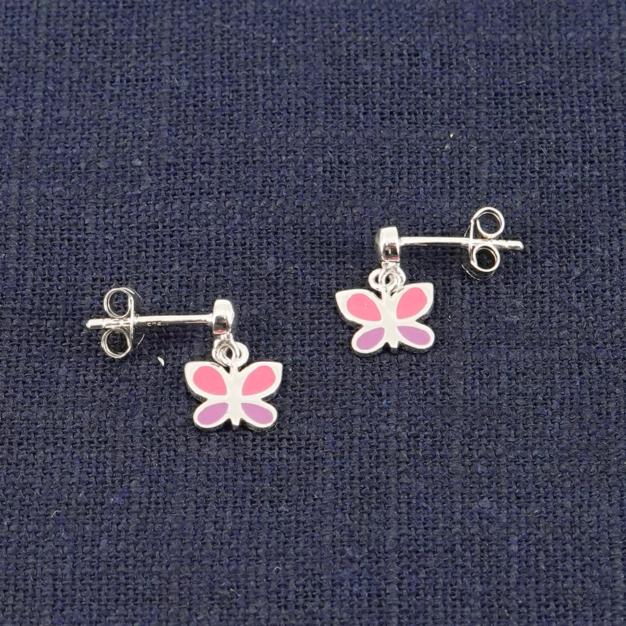 trendor Ohrringe für Mädchen Silber 925 Schmetterling Ohrstecker silver