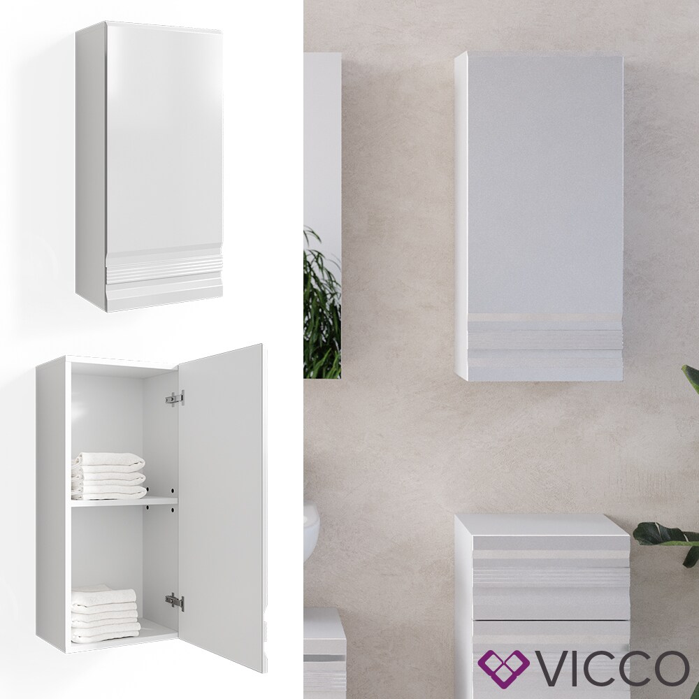 VICCO Bad Hängeschrank FREDDY weiß hochglanz Wandschrank Badschrank