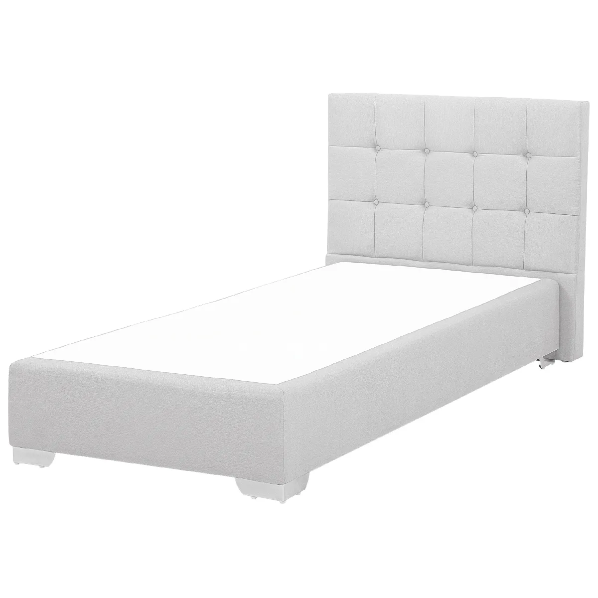 Beliani Lit Boxspring ADMIRAL 90x200 cm - Gris clair