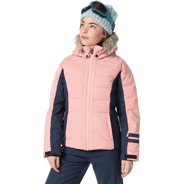 Veste de ski ROSSIGNOL GIRL POLYDOWN JKT COOPER PINK