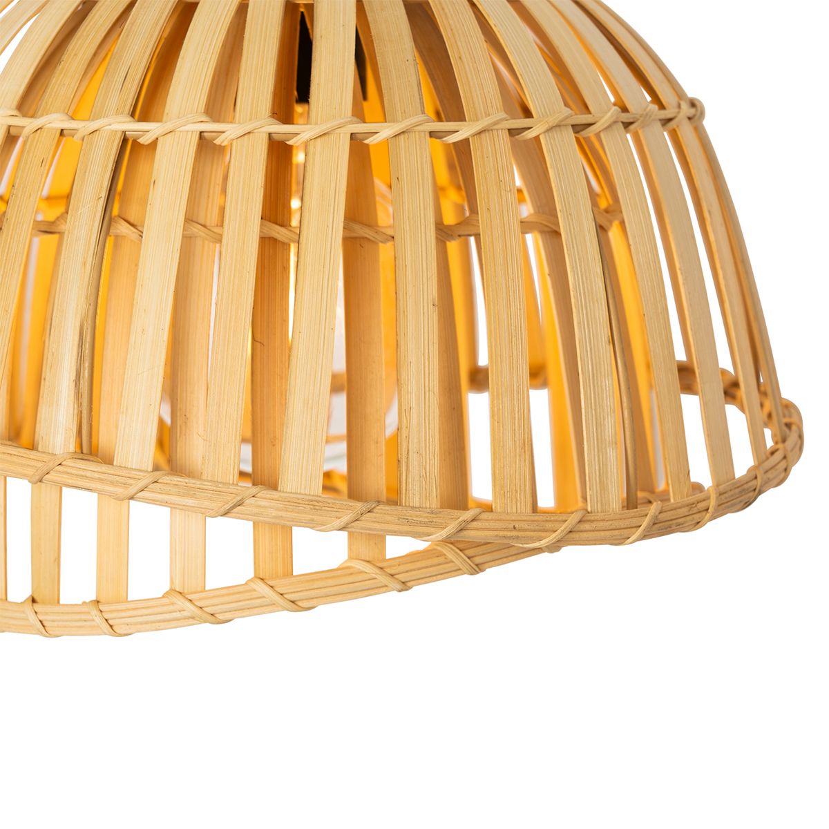 Oosterse hanglamp zwart met naturel bamboe 3-lichts - Pua