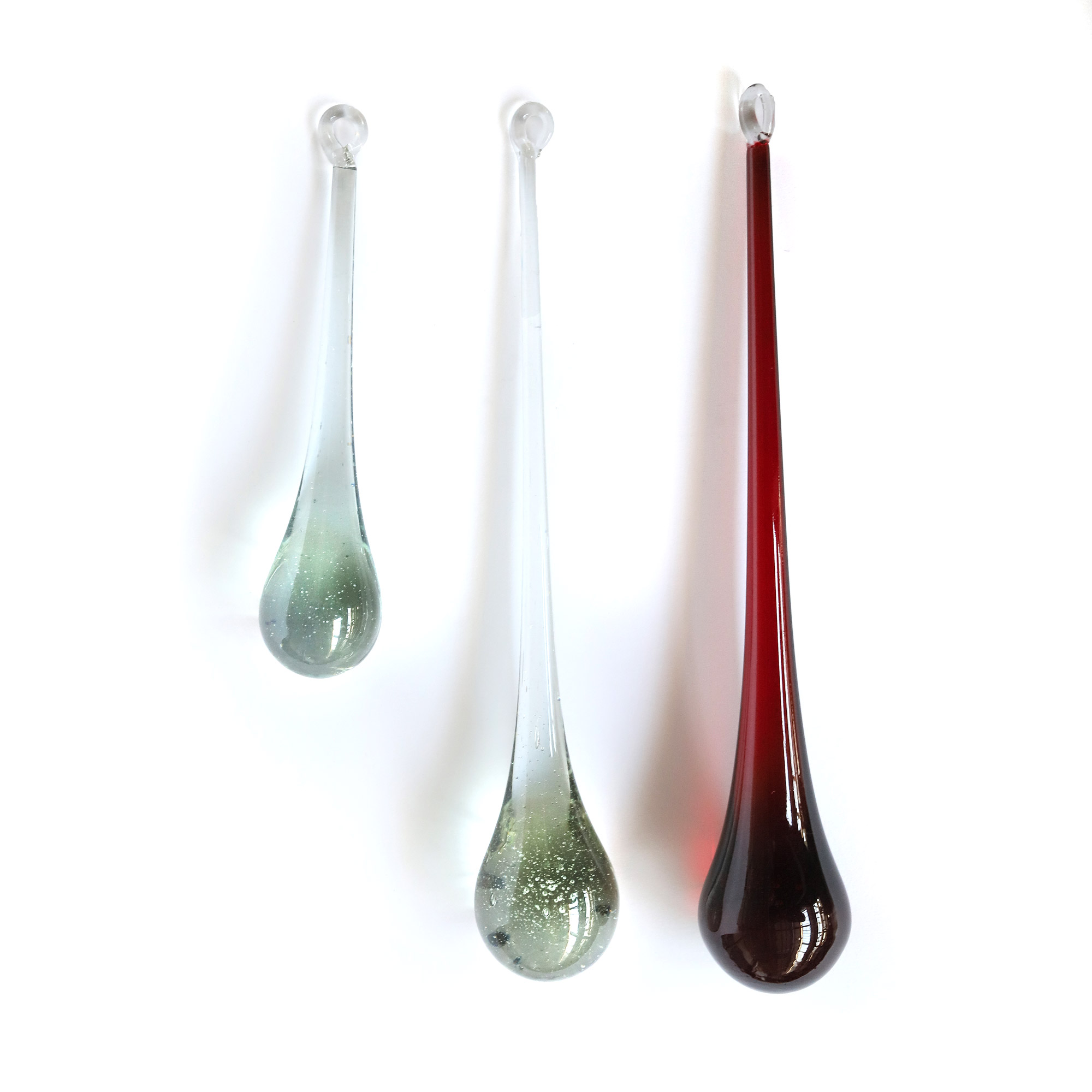 Glastropfen hängend, transparent, Ø 5 cm, H 25 cm von fischer's lagerhaus