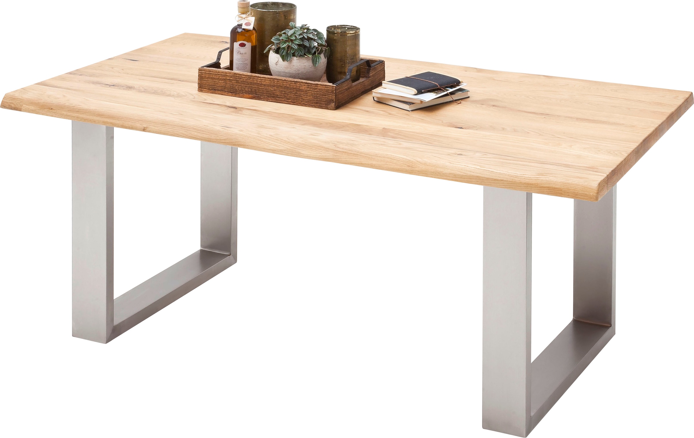 MCA furniture Esstisch »Greta« Esstisch Massivholz mit Baumkante oder grader Kante